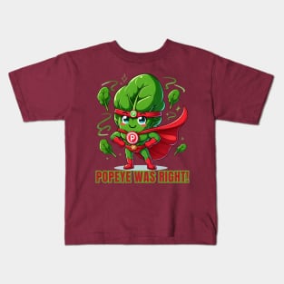 Super Spinach Hero Mascot Kids T-Shirt